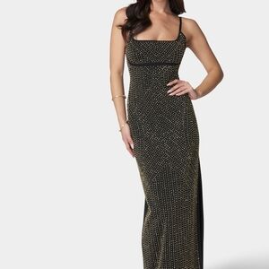 bebe 3d Square Neck Gown Size Medium Maxi Dress